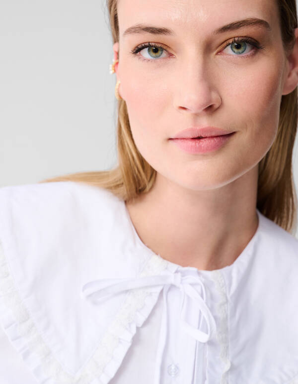 Bluse mit gro&szlig;em Kragen Wei&szlig; SHOEBY WOMEN