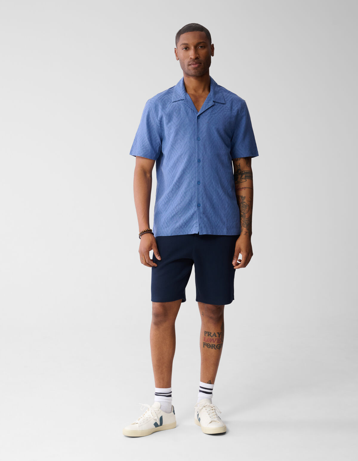 Piqu&eacute;-Logo-Short Dunkelblau SHOEBY MEN