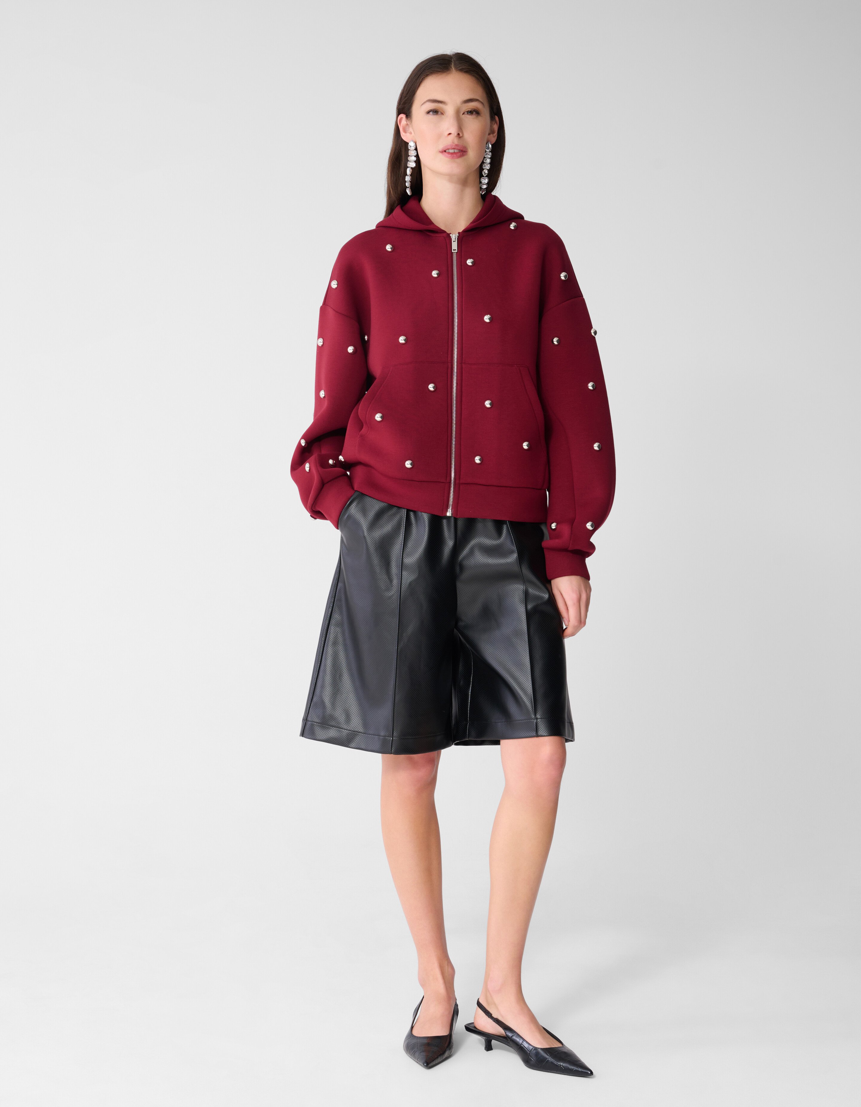 Relaxed Fit Vegane Leder Shorts Schwarz SHOEBY WOMEN