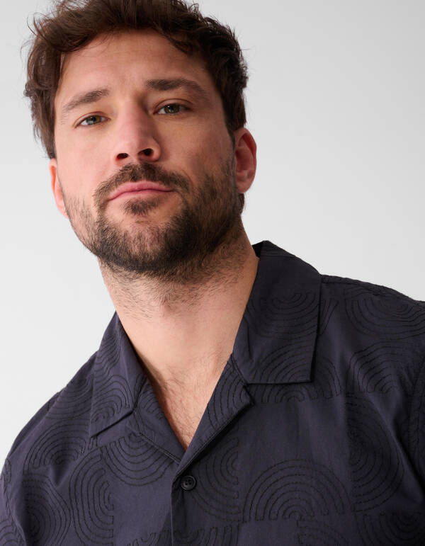 MultMultiple Embroidery T-Shirt Dunkelgrau SHOEBY MEN