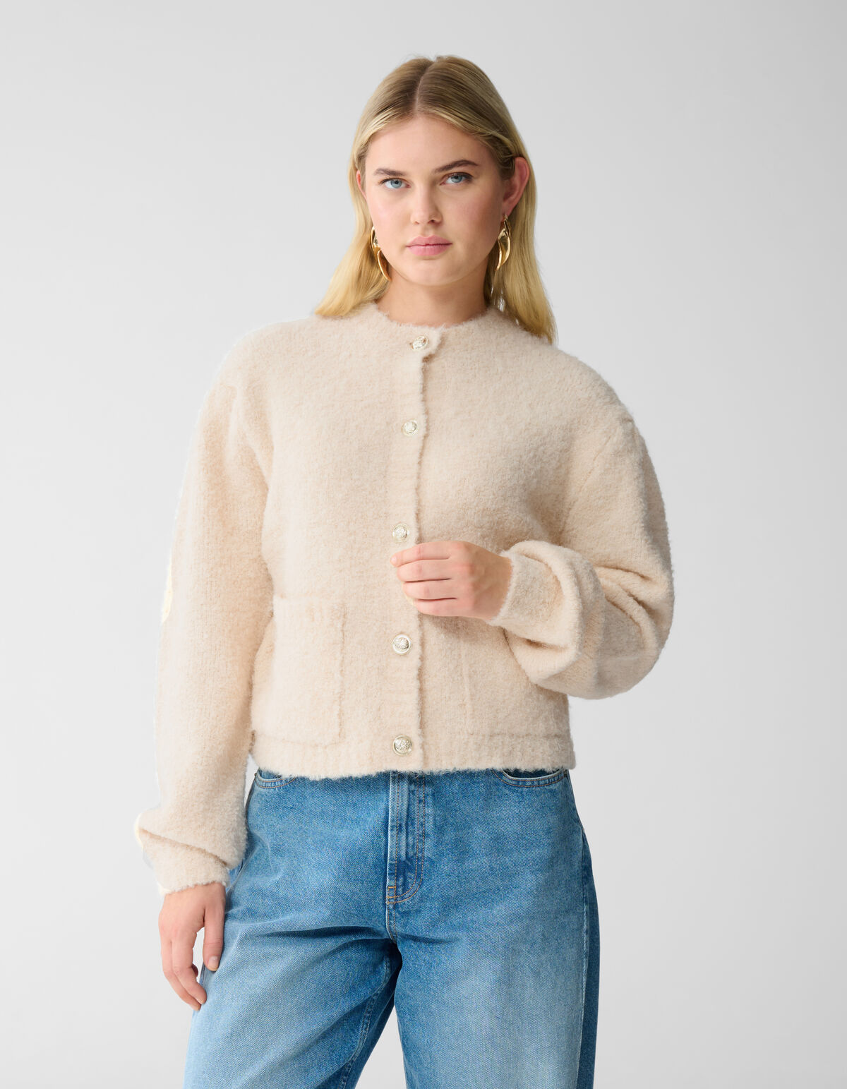 Teddy Knit Cardigan Off-White SHOEBY WOMEN