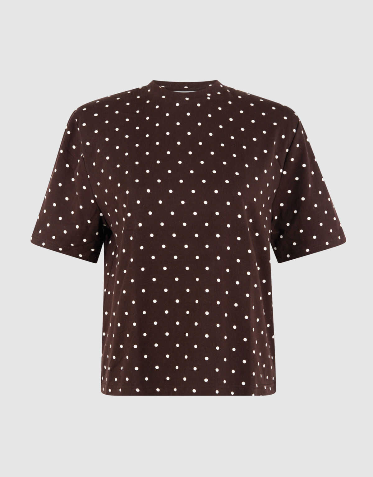 Polkadot-Shoulder-T-Shirt Dunkelbraun SHOEBY WOMEN