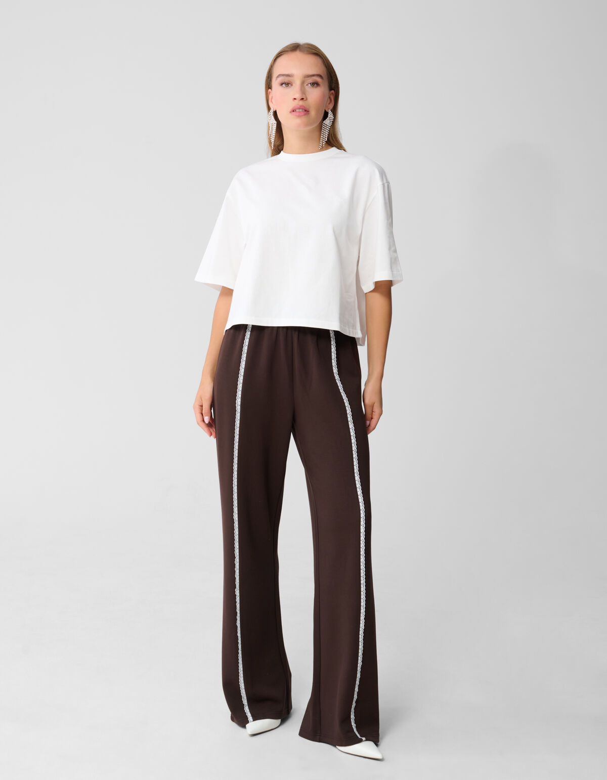 Kanten Wide Leg Hose Braun SHOEBY WOMEN