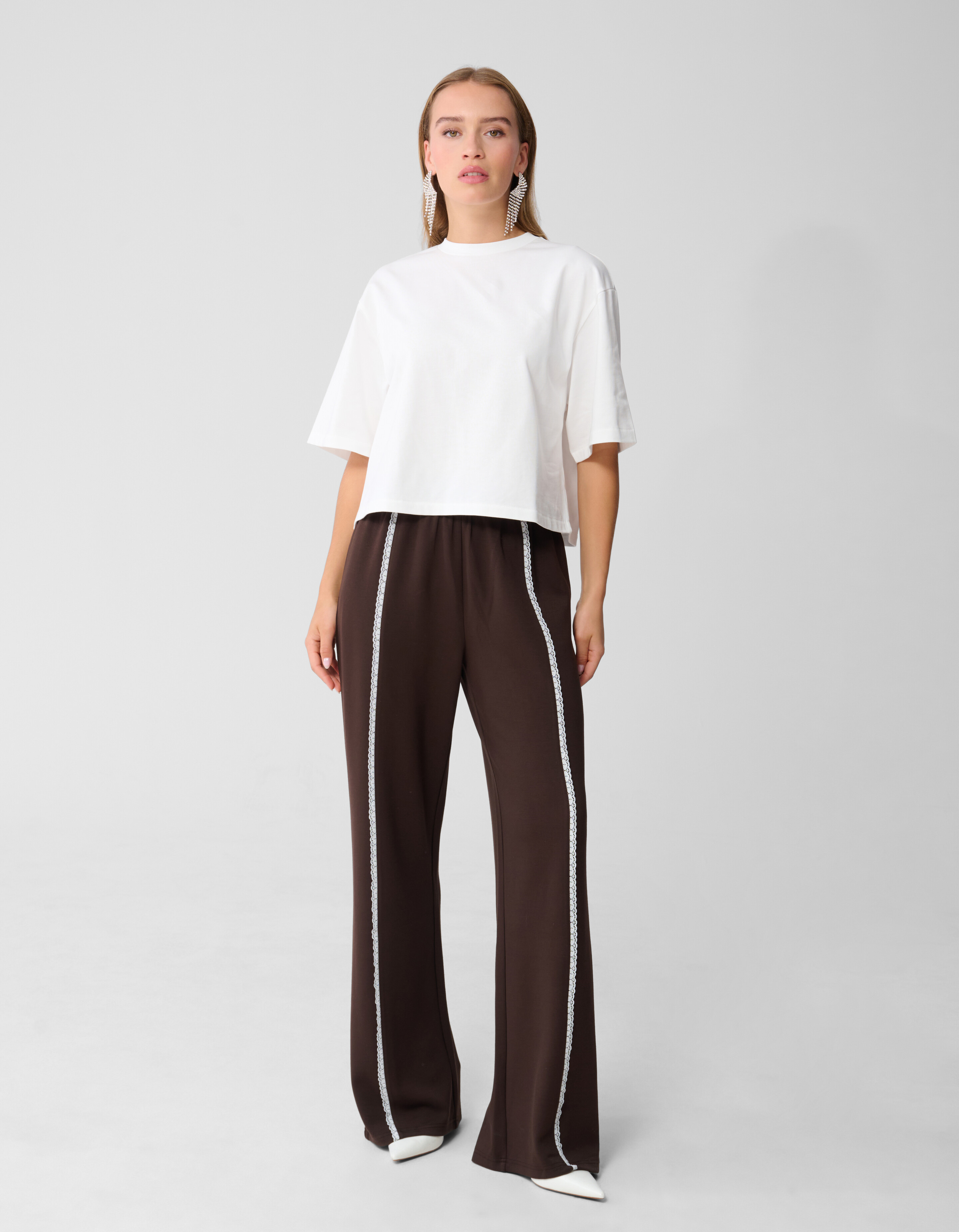 Kanten Wide Leg Hose Braun SHOEBY WOMEN