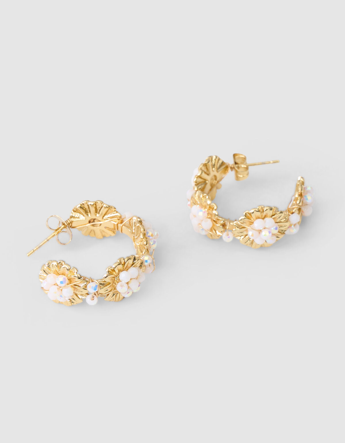 Perlenblumen-Ohrringe Gold SHOEBY ACCESSOIRES