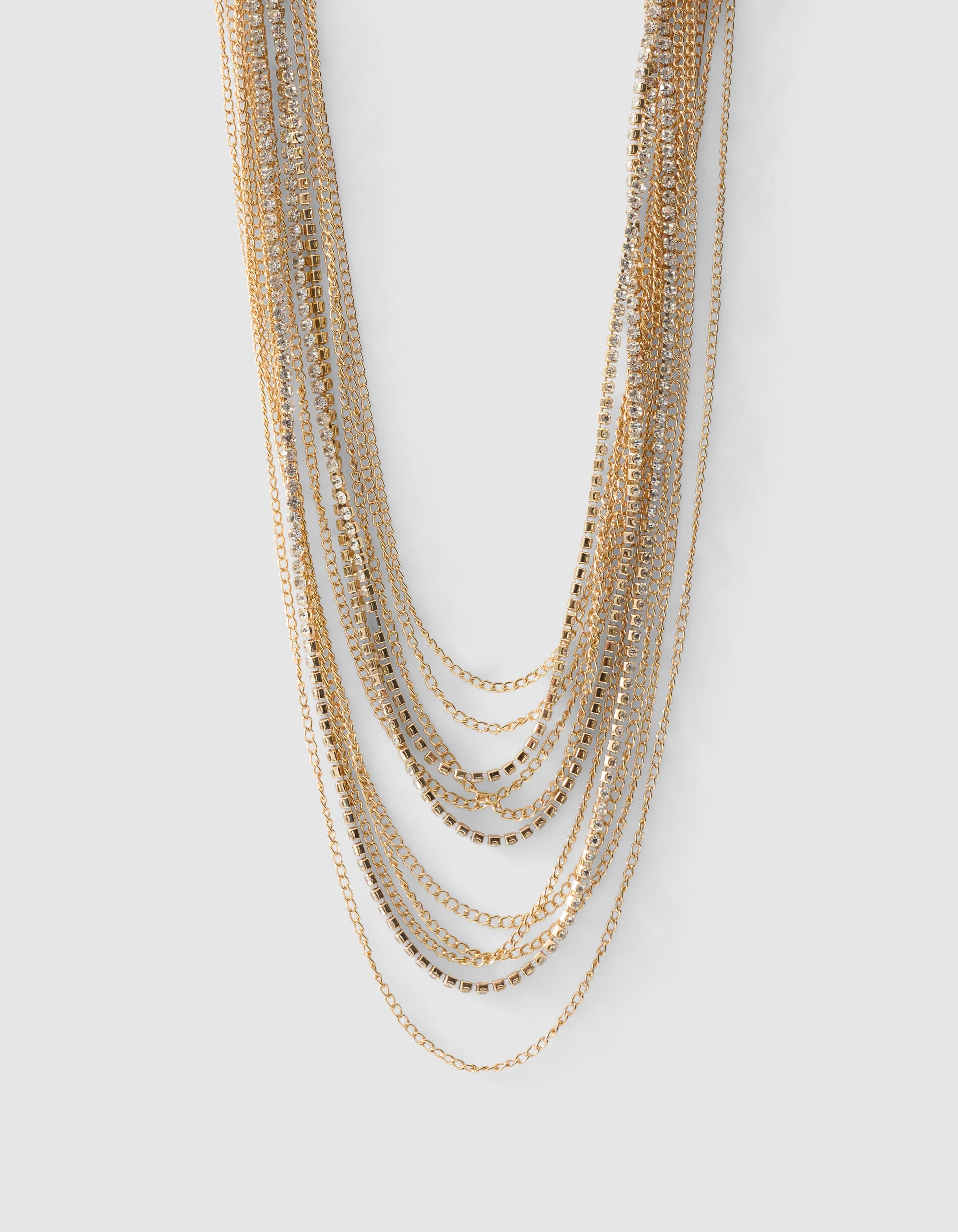 Schicht Strass Kette Gold SHOEBY ACCESSOIRES