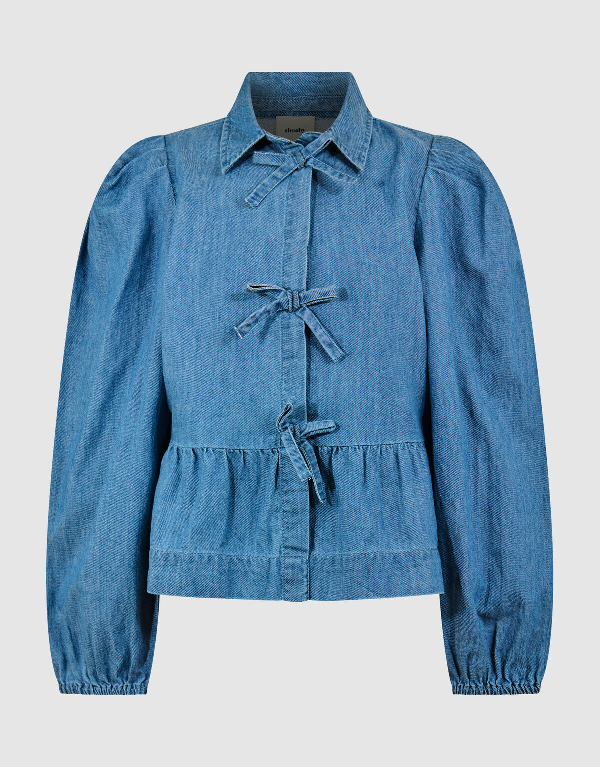 Jeansbluse mit Schleife Blau SHOEBY GIRLS