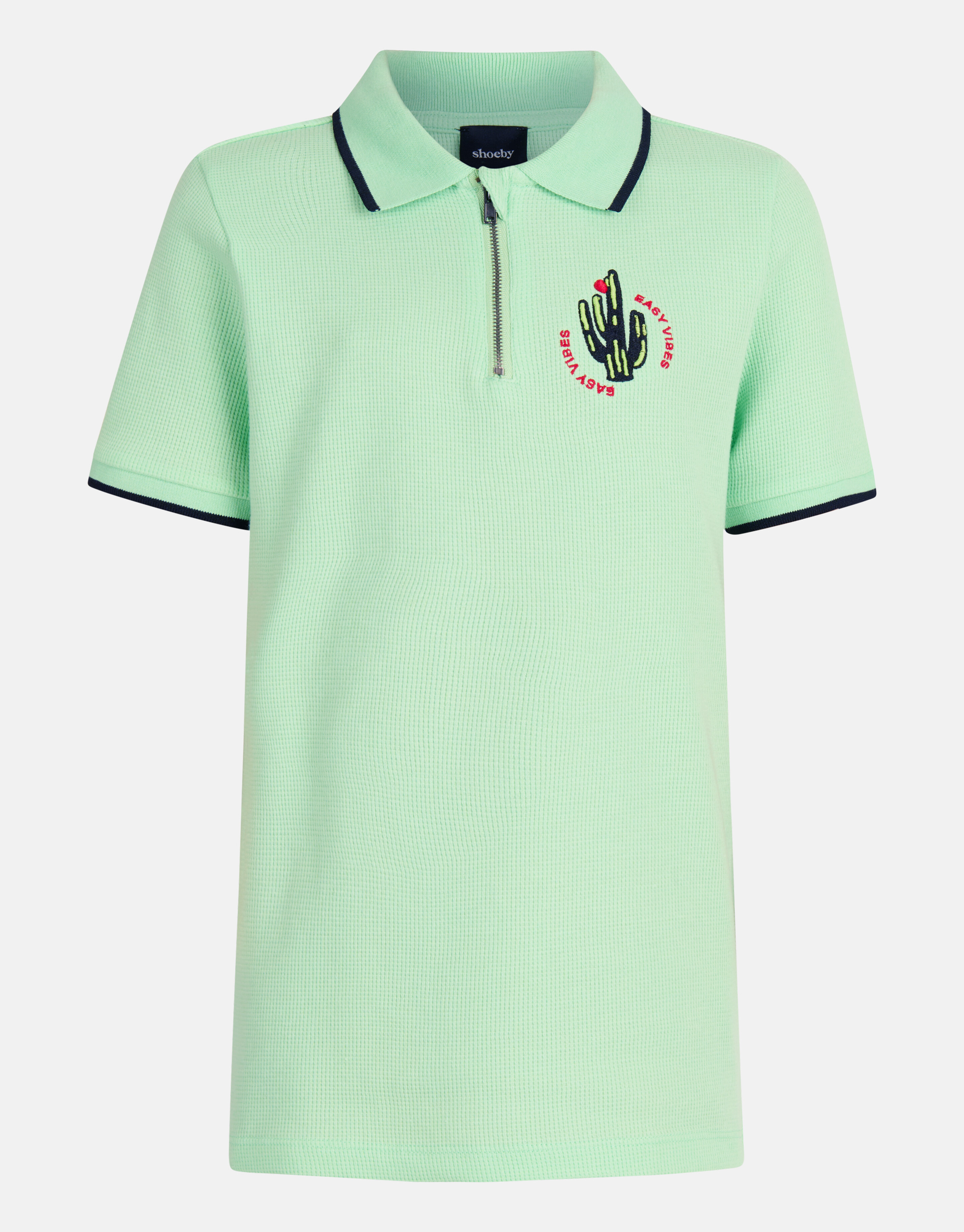 Struktur Zipper Polo Hellgrün SHOEBY BOYS