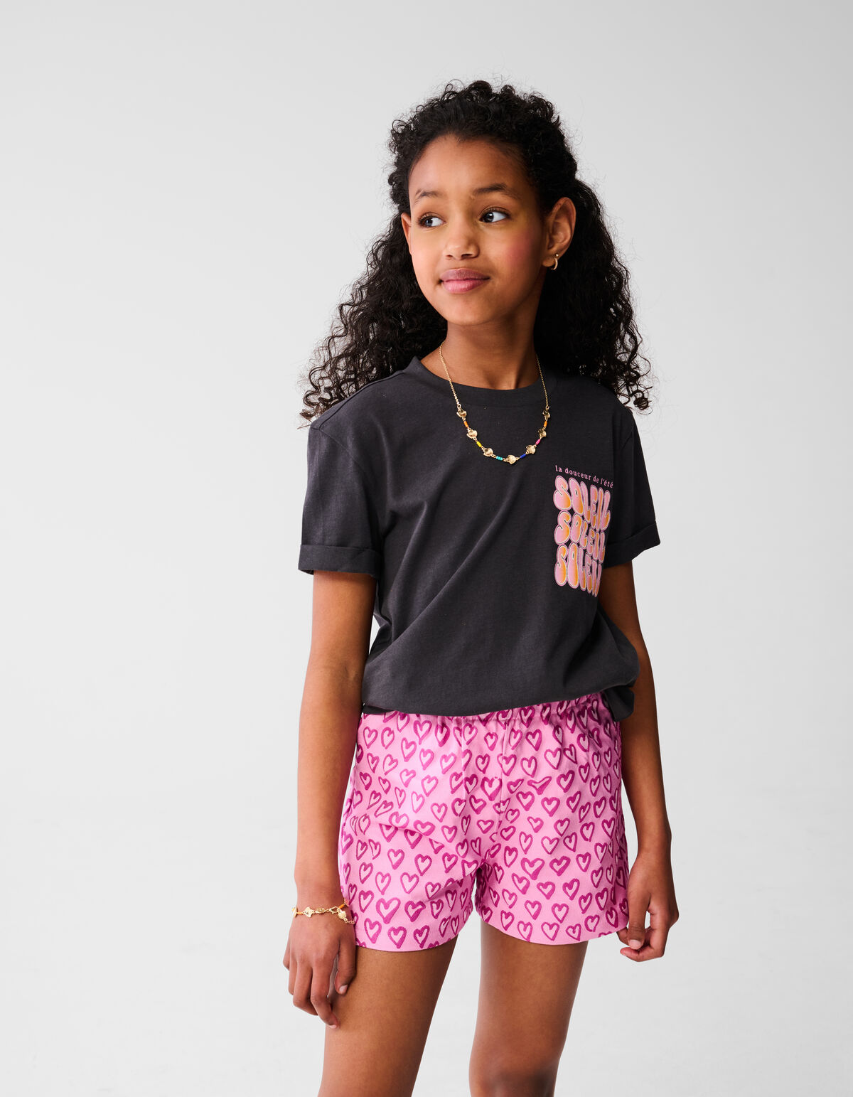 Soleil Artwork T-shirt Dunkelgrau SHOEBY GIRLS