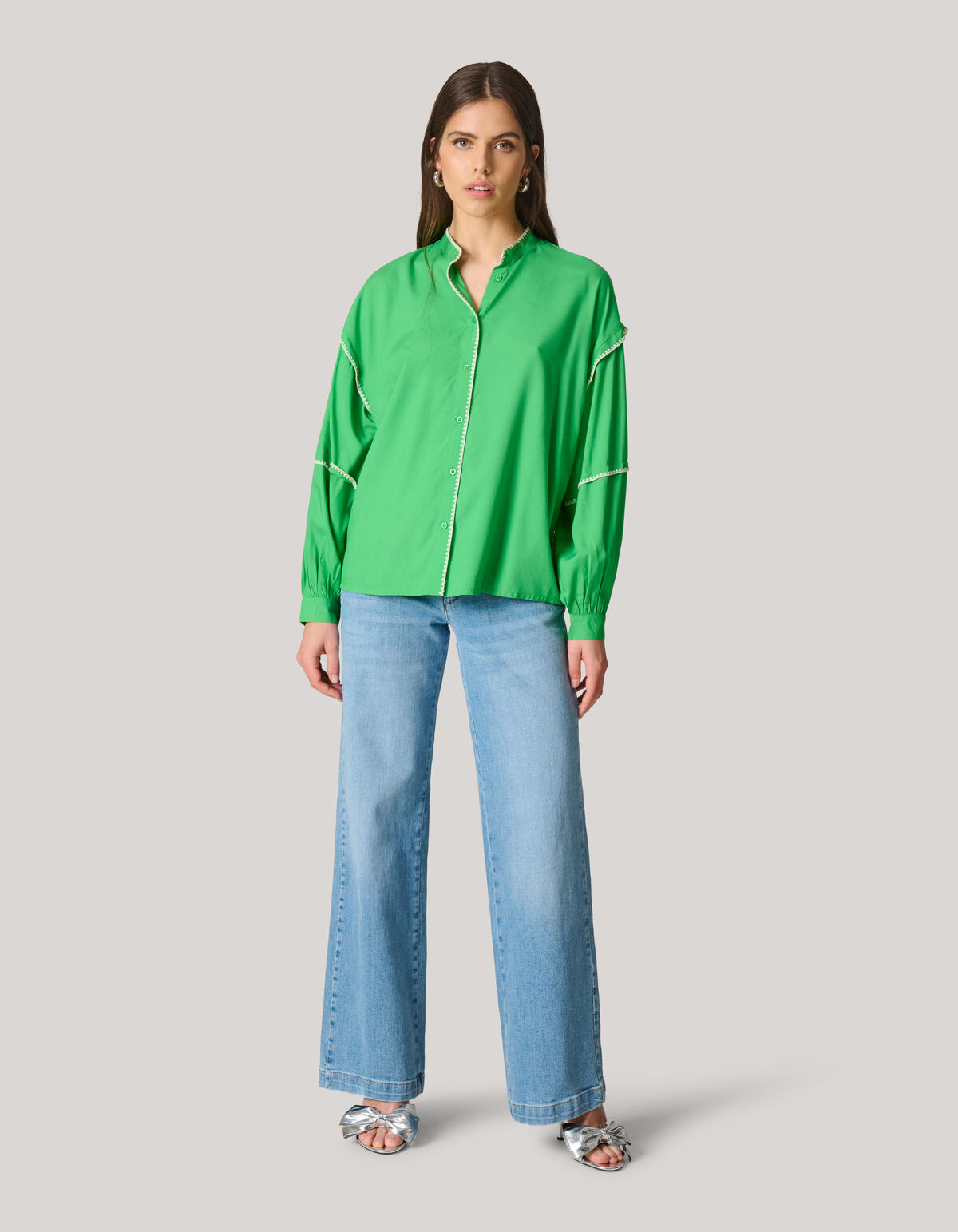 Stickerei Bluse Gr&uuml;n SHOEBY WOMEN