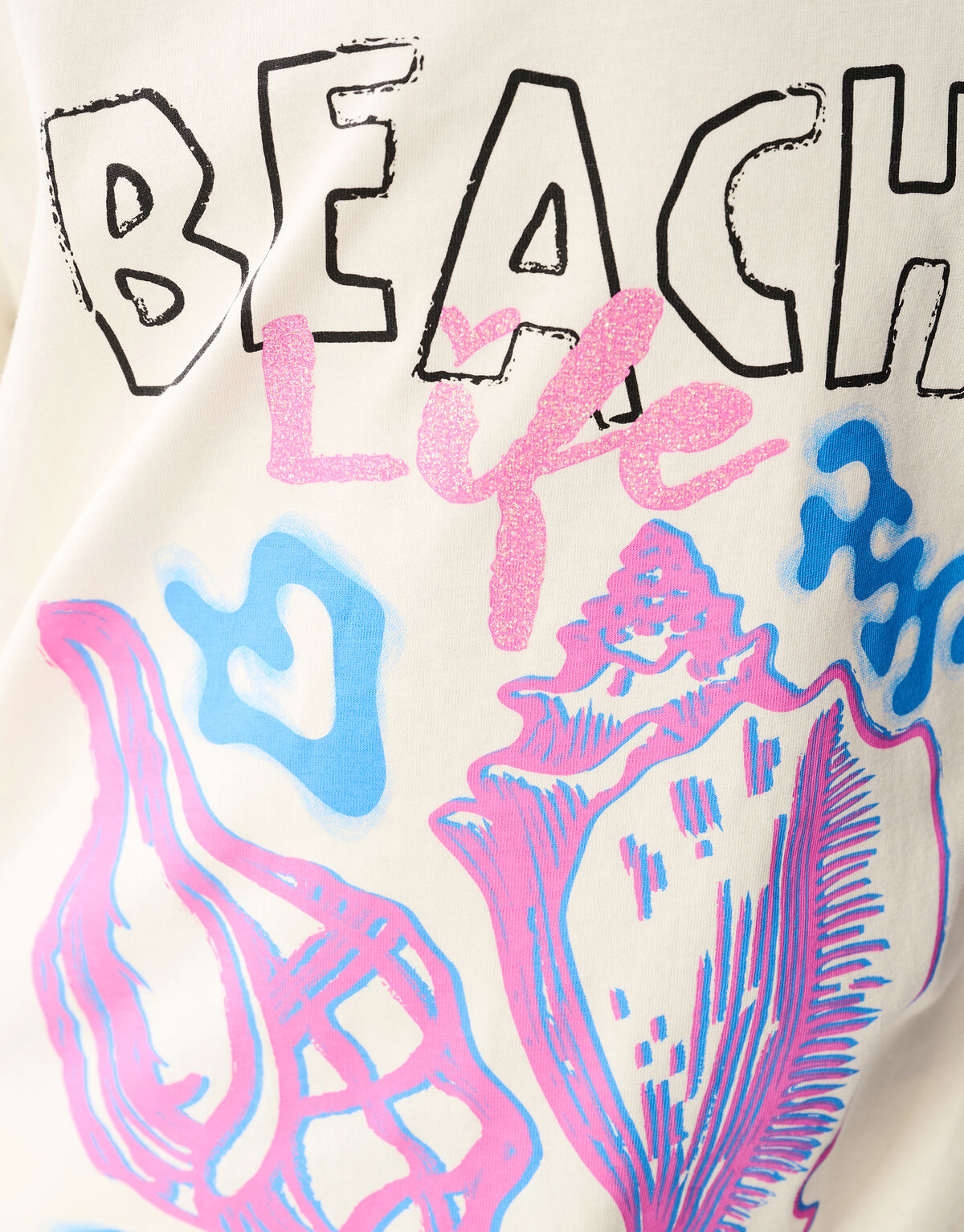 Strand Artwork T-shirt Off White SHOEBY GIRLS