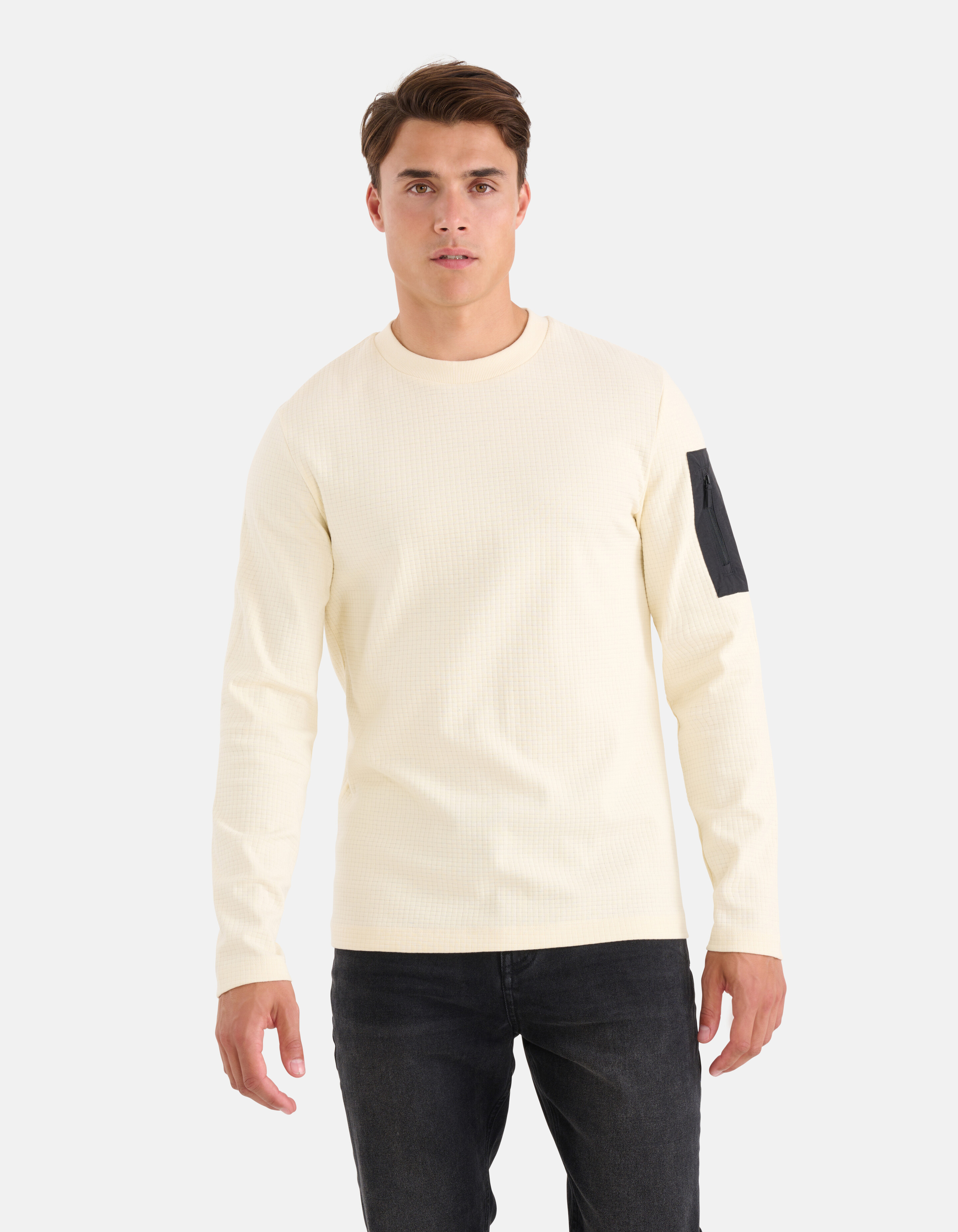 Jersey Structuur Longsleeve Gebroken Wit SHOEBY MEN
