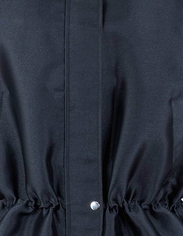 Jacke aus Satin-Twill mit Kordelzug Schwarz SHOEBY WOMEN