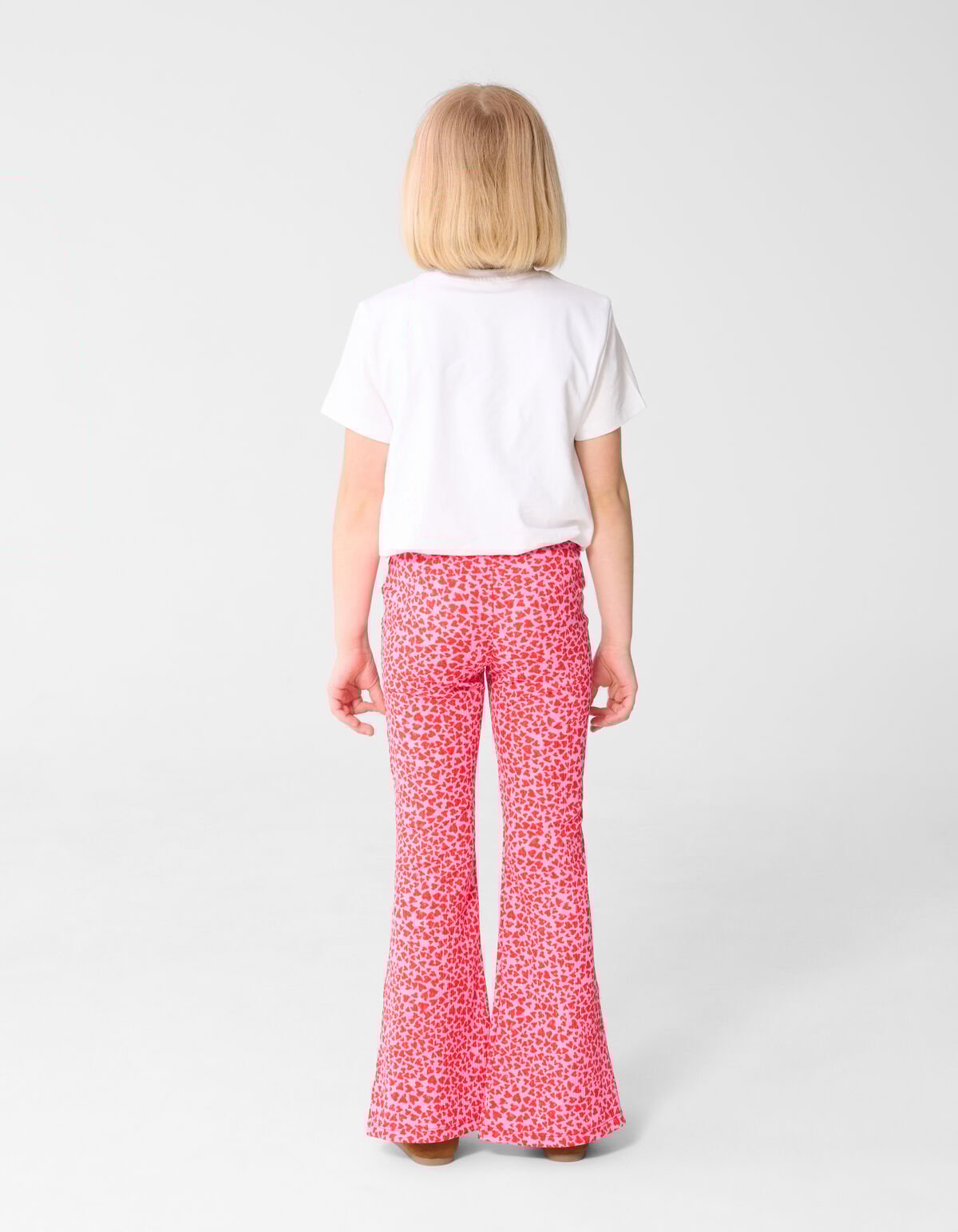 Rib Heart Flaired Legging Rosa SHOEBY GIRLS