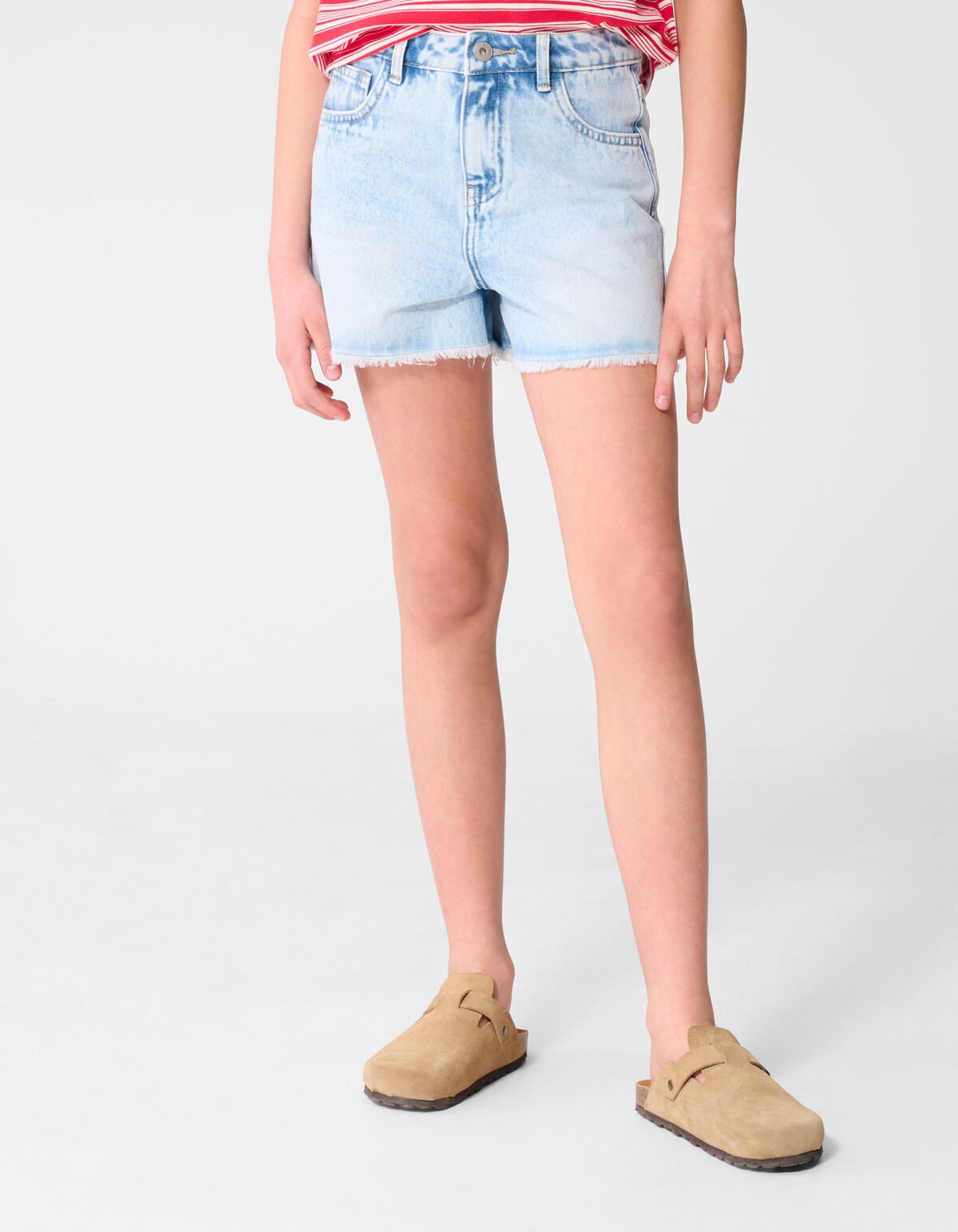 Erdbeerstickerei Shorts Blau JILL&MITCH