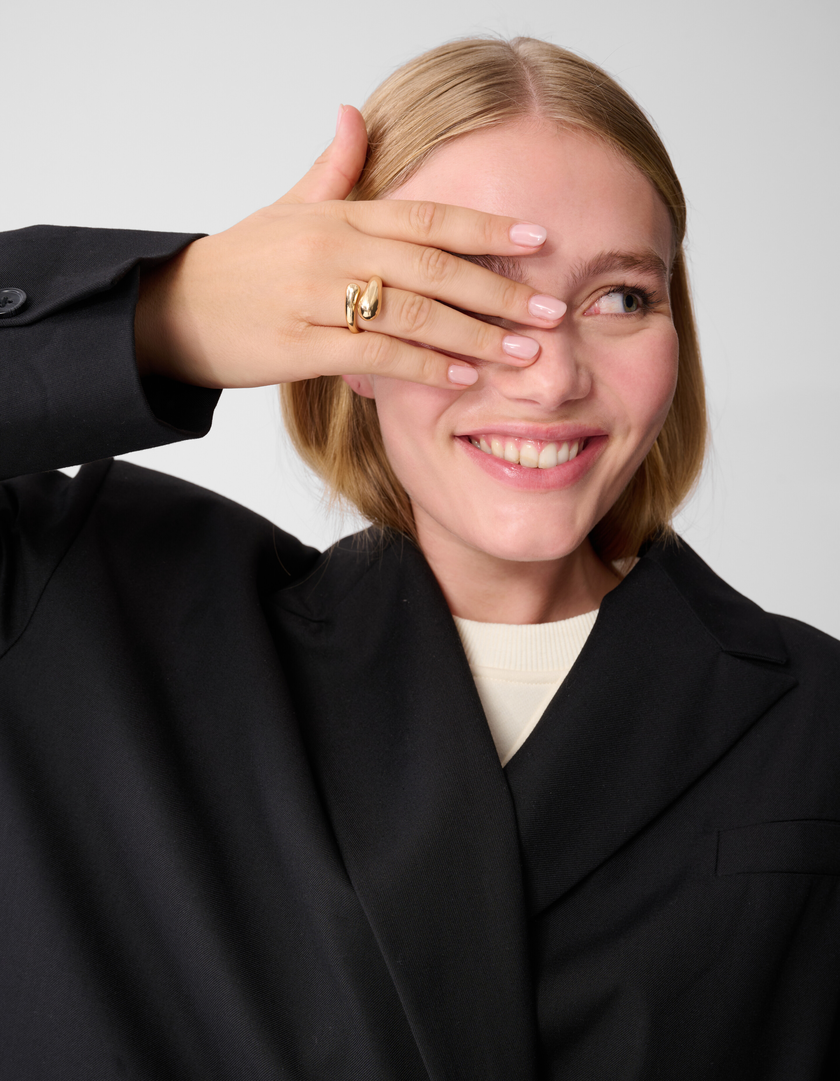 Doppelter Tropfen Ring Gold SHOEBY ACCESSOIRES