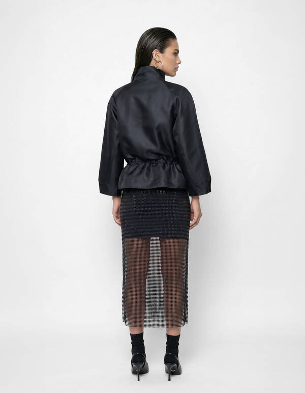 Midi-Rock mit Strasssteinen Schwarz SHOEBY WOMEN