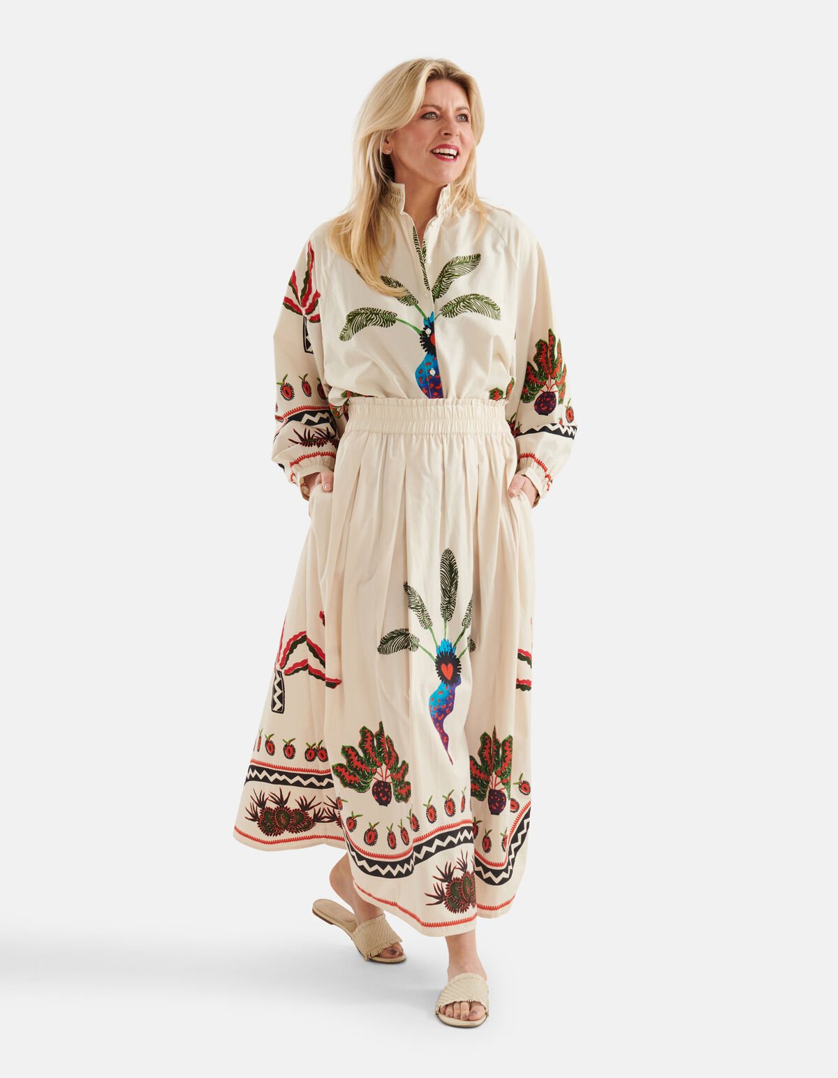 Bedruckter Rock Off White SHOEBY WOMEN