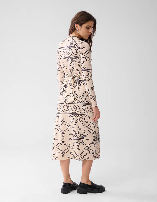 Bedrucktes Travel Midikleid Off White SHOEBY WOMEN