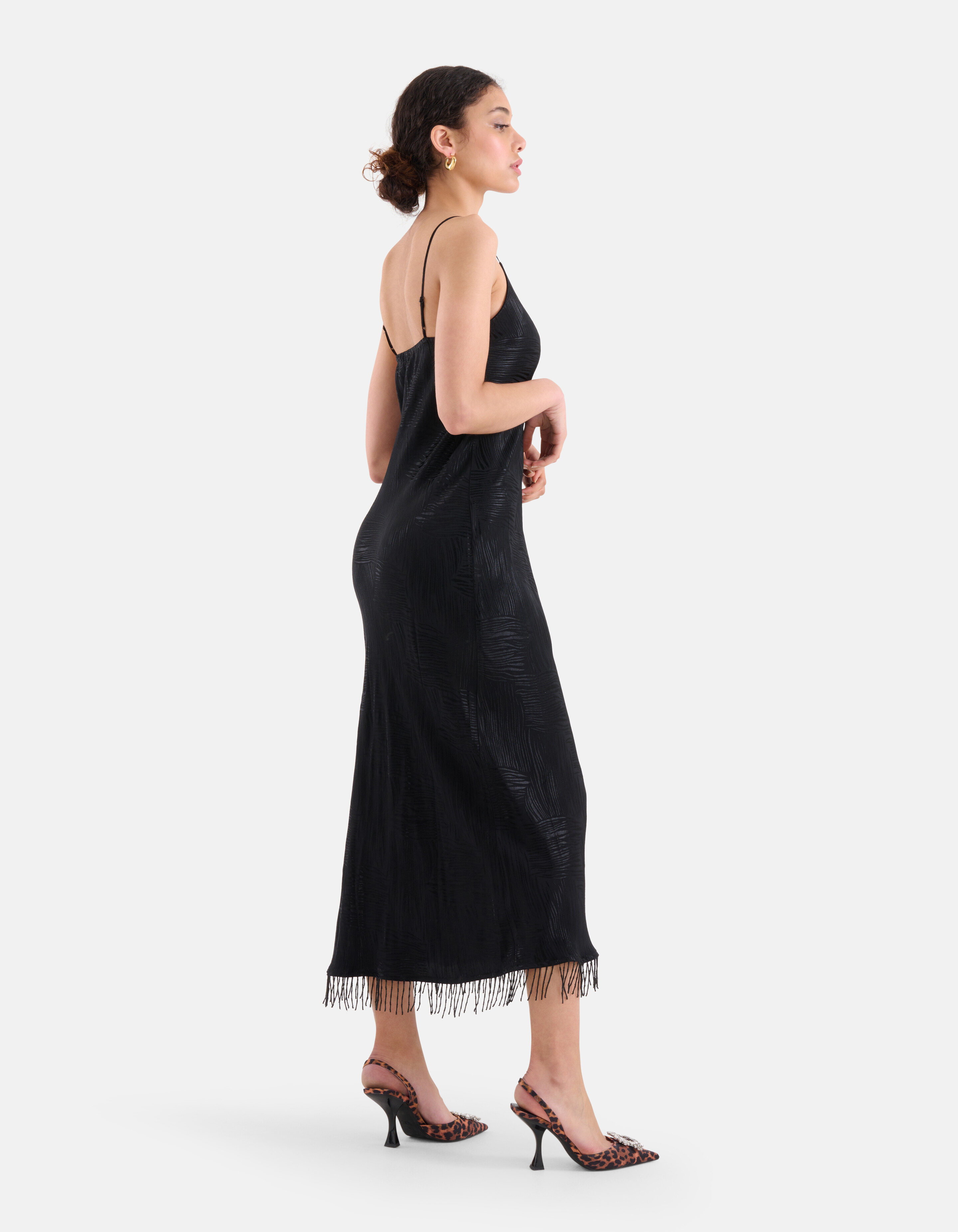 Kleid mit Fransen Schwarz SHOEBY WOMEN