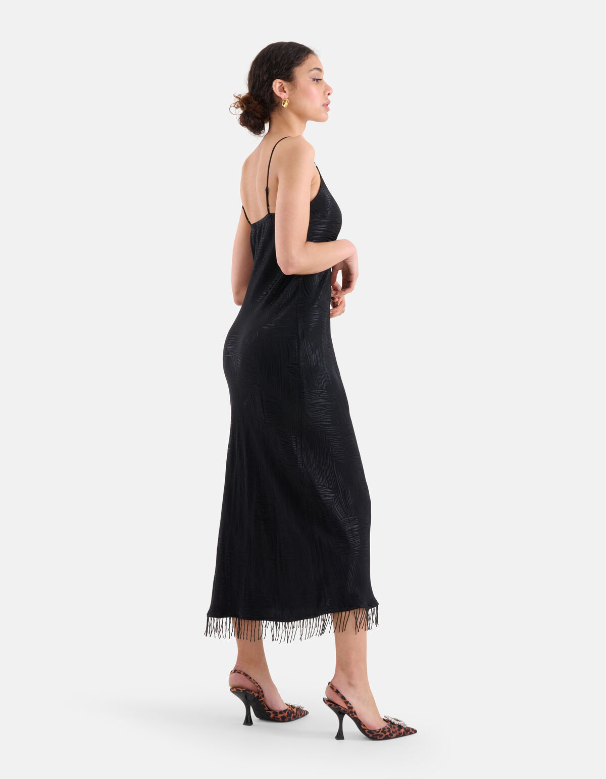 Kleid mit Fransen Schwarz SHOEBY WOMEN