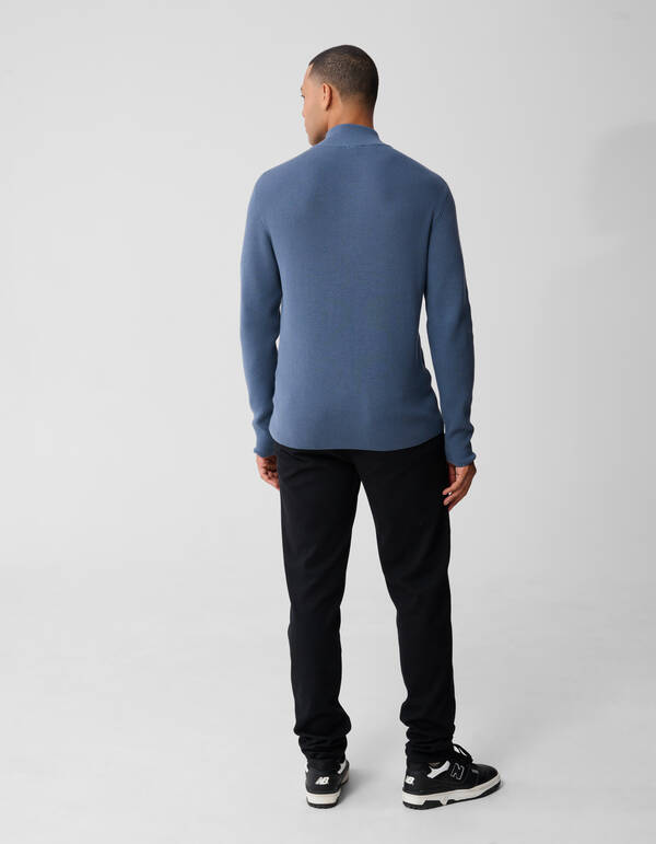 Strickpullover mit halbem Reißverschluss Blau SHOEBY MEN