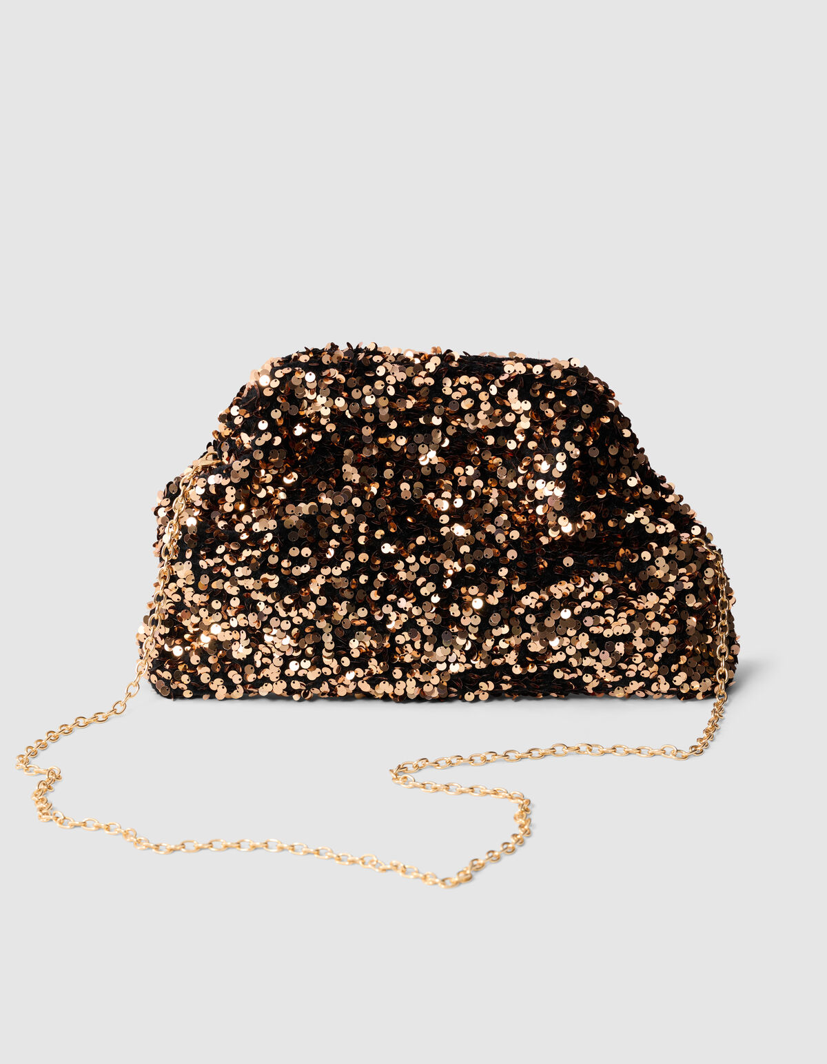 Sequin Clutch Dunkelbraun SHOEBY ACCESSOIRES