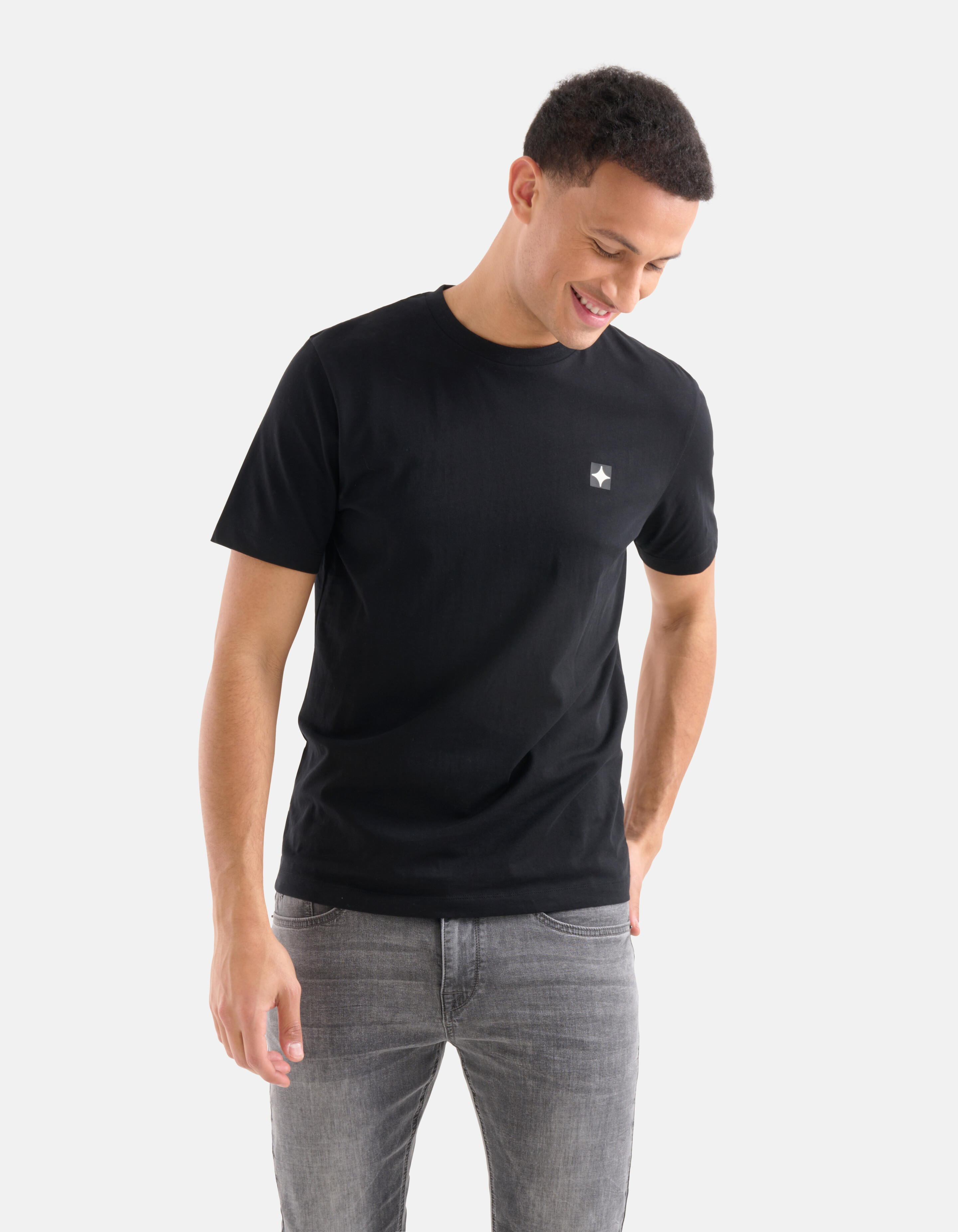 Glitzer-T-Shirt Schwarz SHOEBY MEN