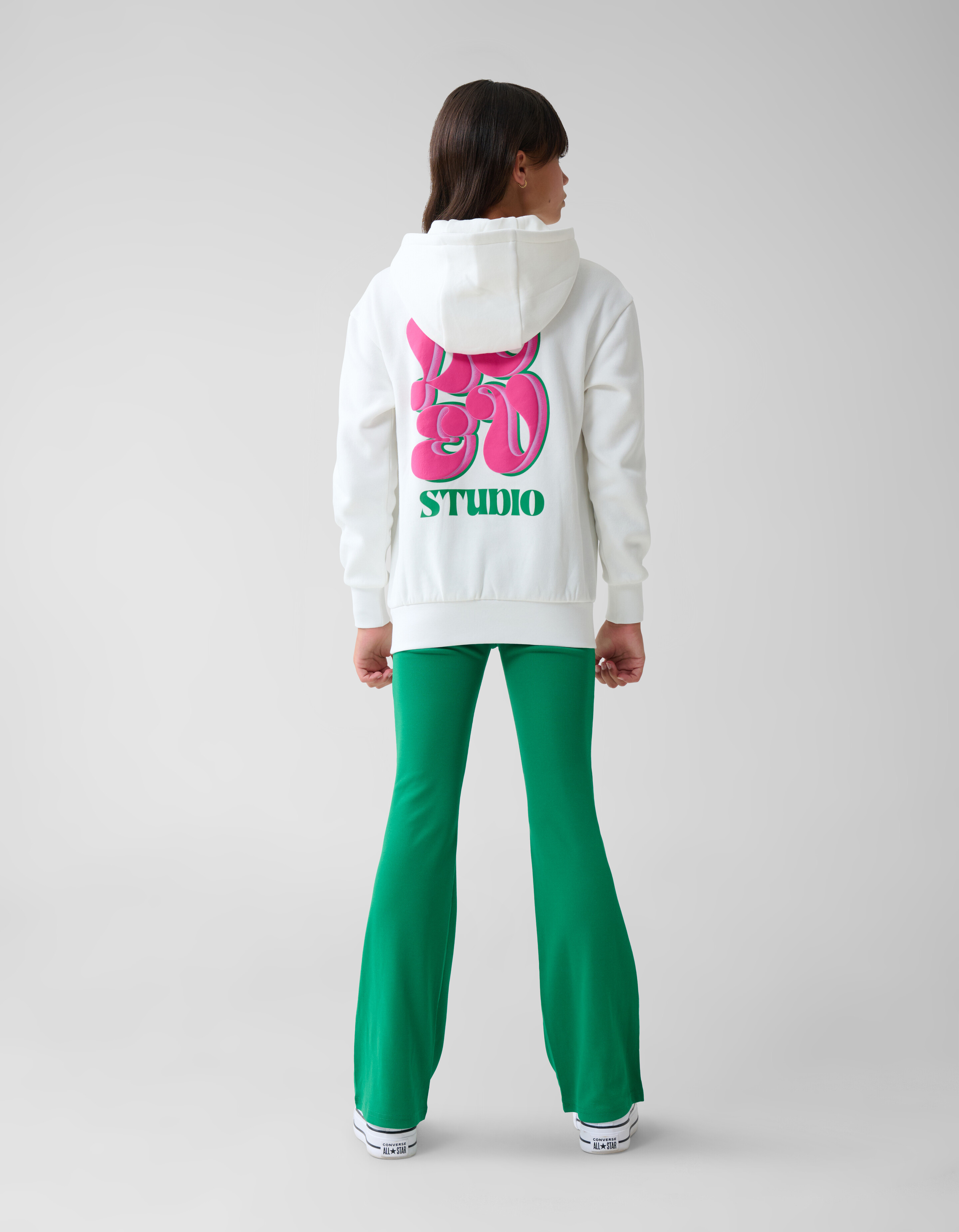 Ausgestellte Rippen-Leggings Grün SHOEBY GIRLS