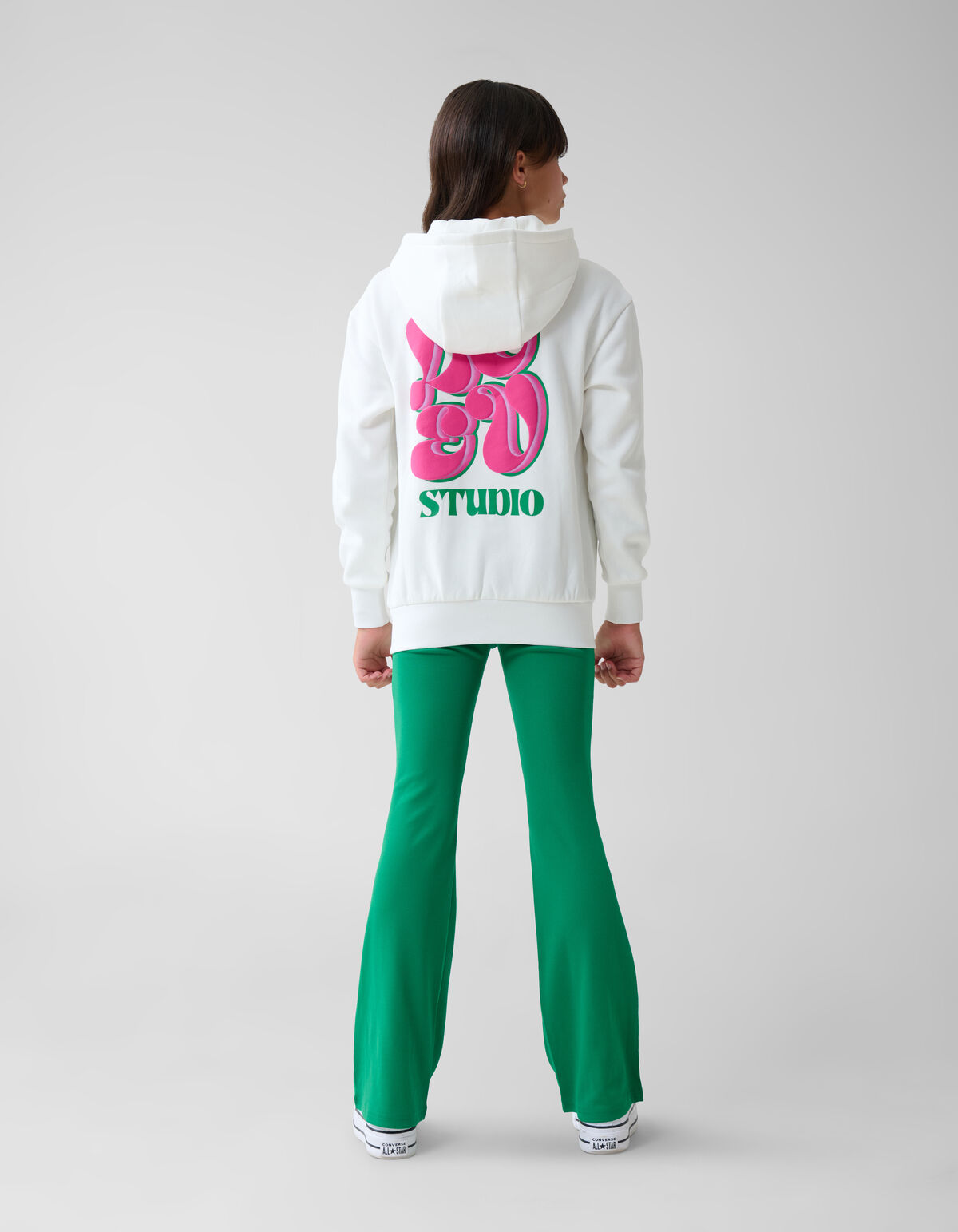 Ausgestellte Rippen-Leggings Grün SHOEBY GIRLS