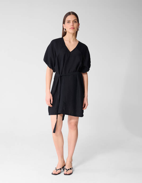 V-Ausschnitt Mini Kleid Schwarz SHOEBY WOMEN