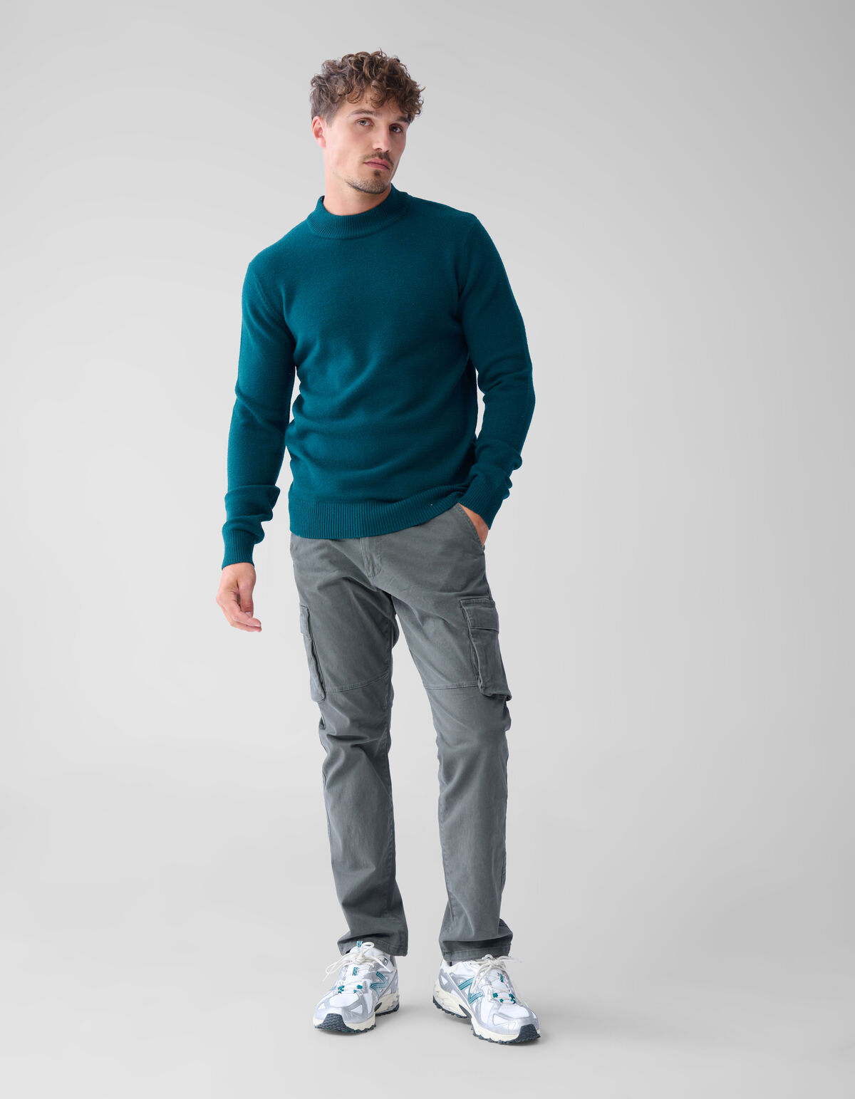 Jacquard-Strickpullover Dunkelgrün SHOEBY MEN