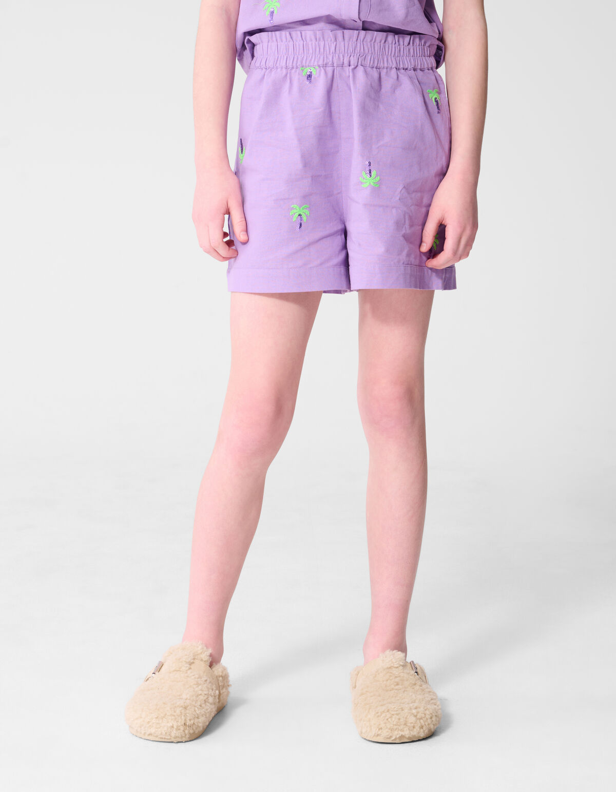 Palmbaum Stickerei Shorts Lila SHOEBY GIRLS