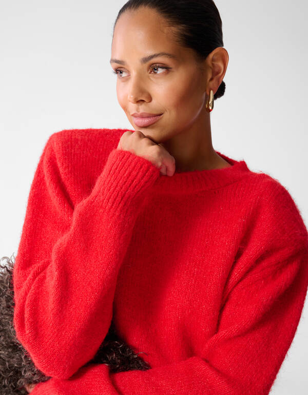 Shoulder Crew Strickpullover Rot SHOEBY WOMEN