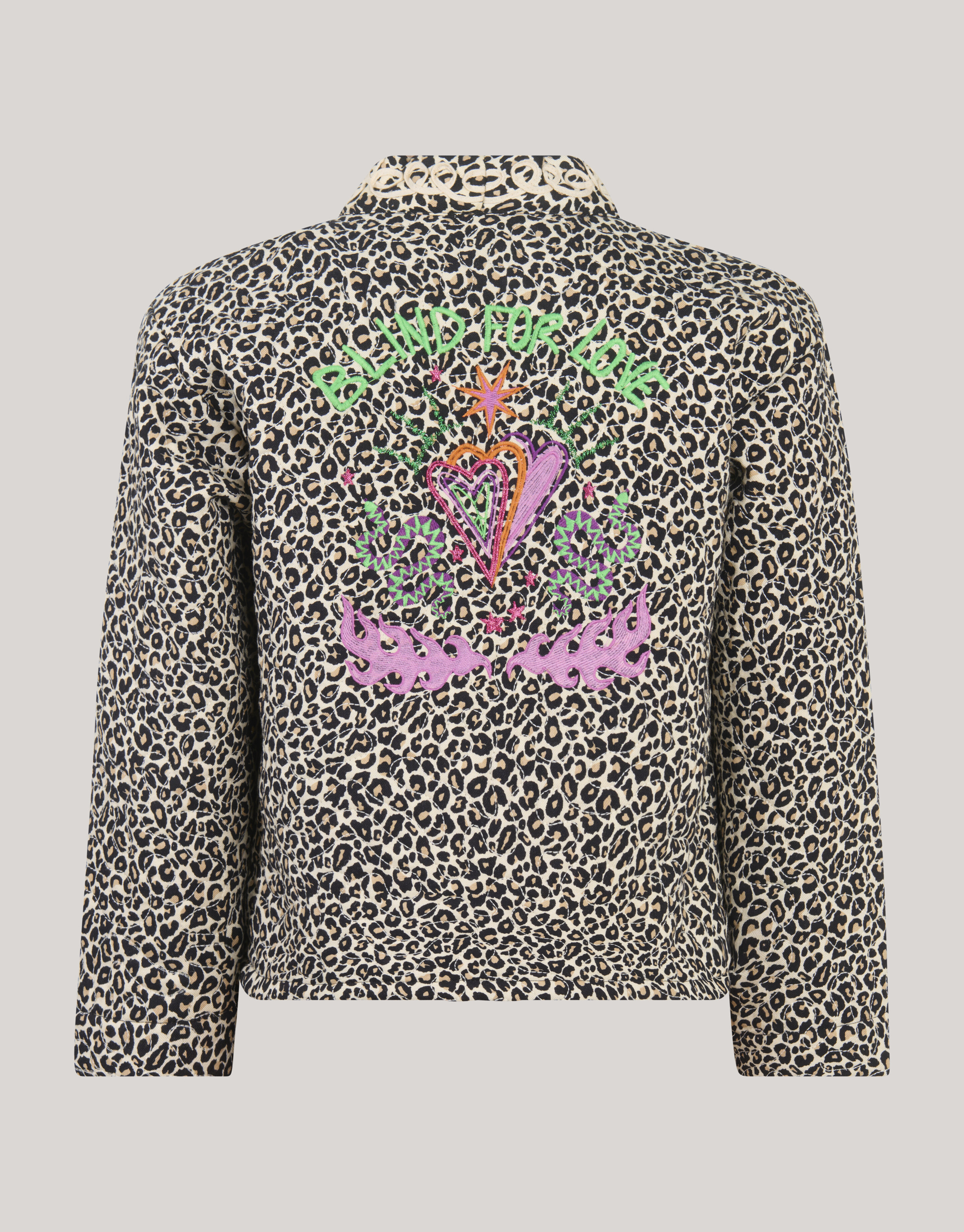Leoparden Stickerei Jacke Braun SHOEBY GIRLS