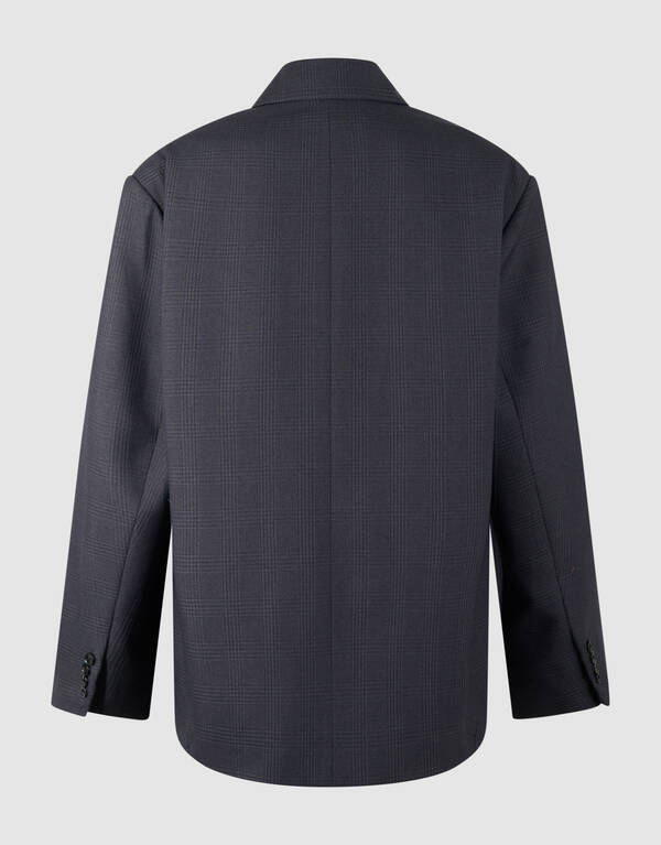 Oversized Karo-Blazer Dunkelgrau SHOEBY WOMEN