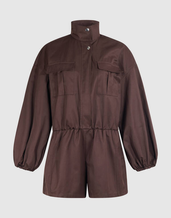 Satin-Jumpsuit in Dunkelbraun SHOEBY WOMEN