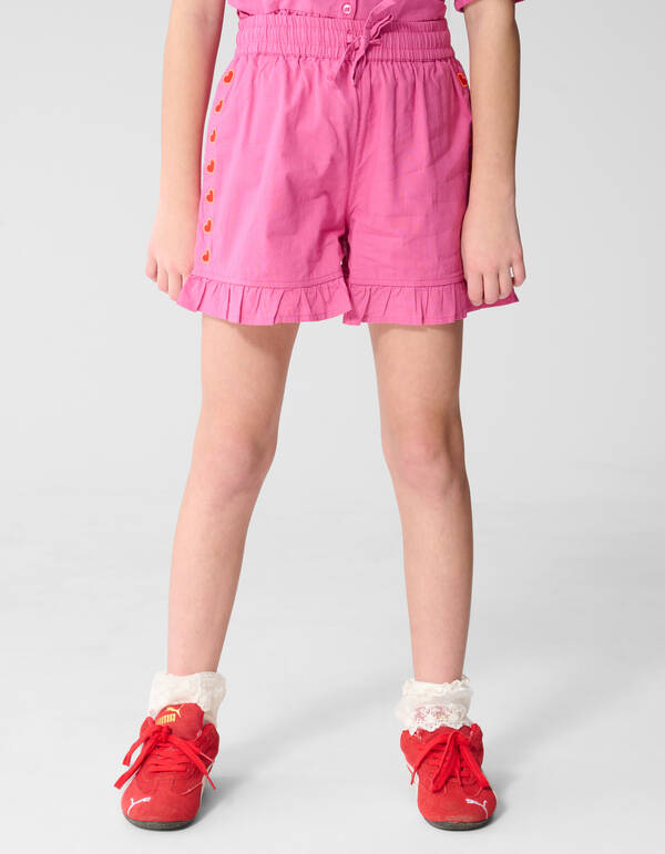 R&uuml;schen-Herz-Shorts Rosa SHOEBY GIRLS