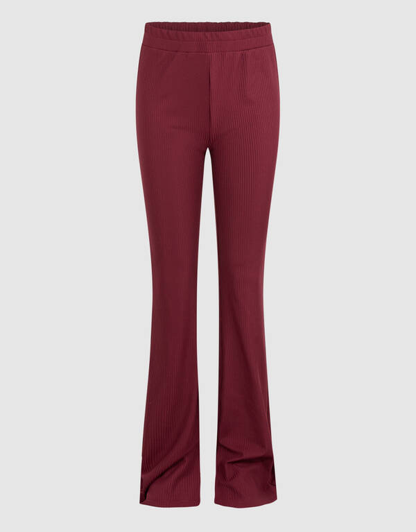 Einfarbige, gerippte Hose mit ausgestelltem Schnit SHOEBY GIRLS
