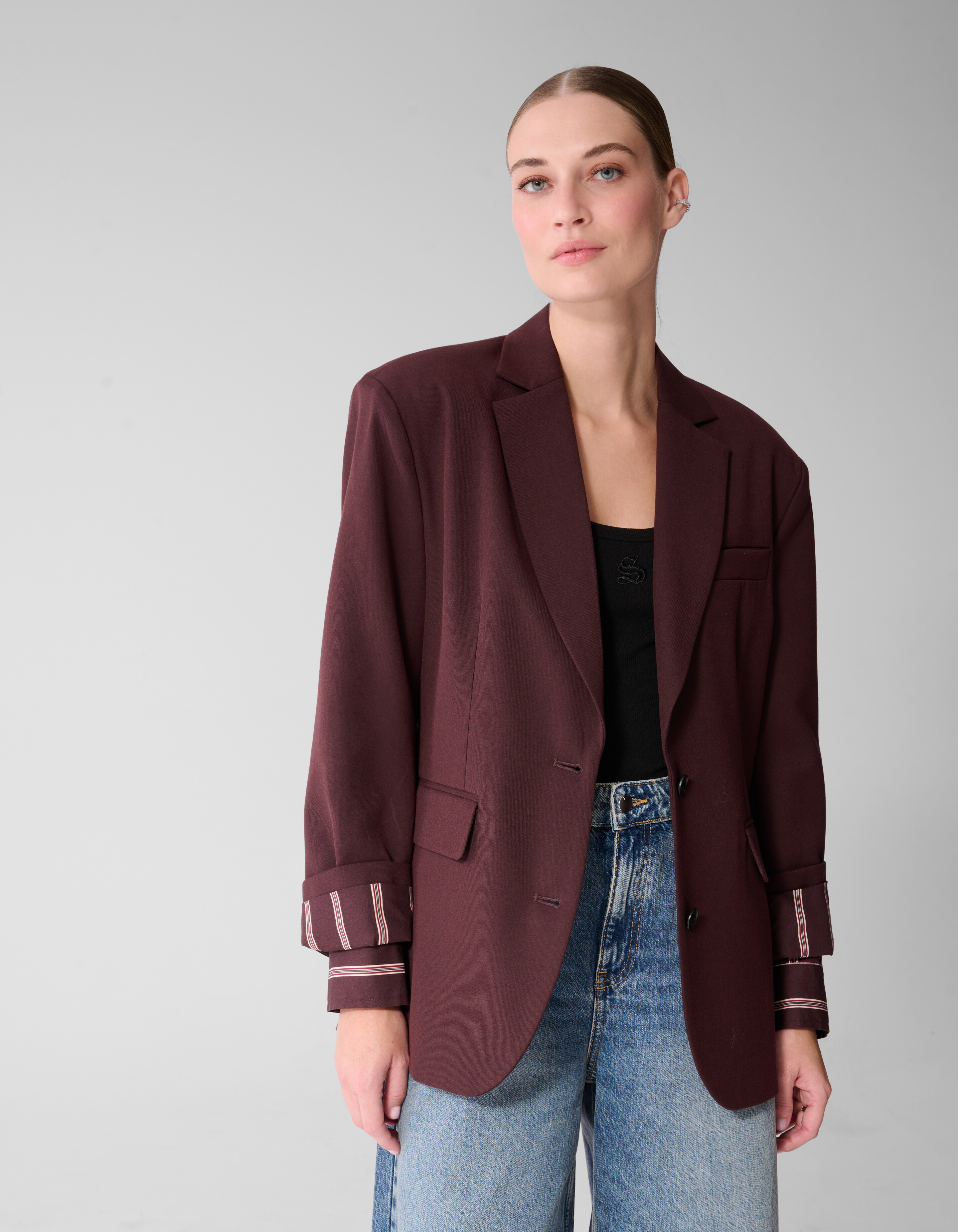 Double Layer Blazer Dunkelrot By Mieke SHOEBY WOMEN