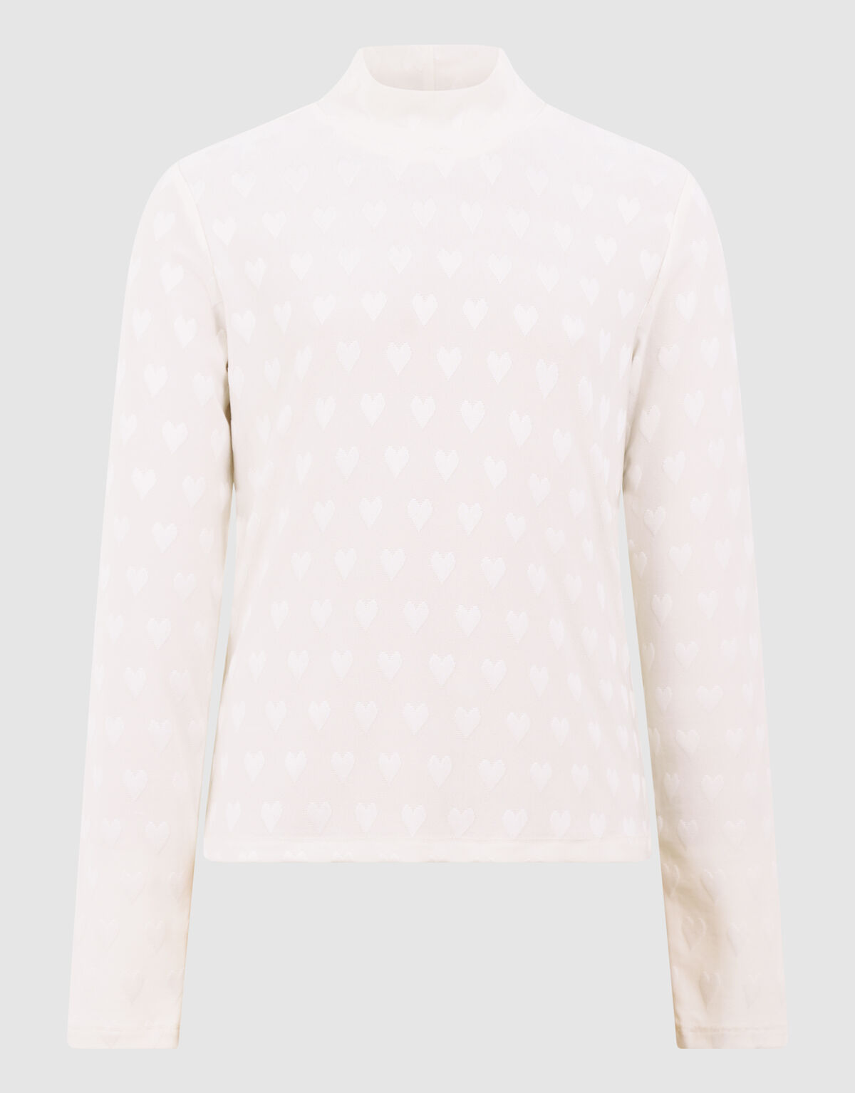 Top mit Allover-Herzmuster Cremefarben SHOEBY GIRLS