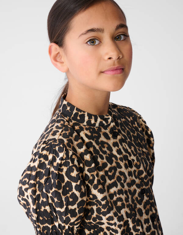 Leopard Wave Mini Kleid Hellbraun SHOEBY GIRLS