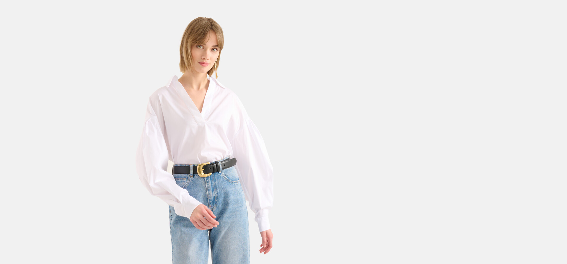 Popeline Bluse Weiß SHOEBY WOMEN