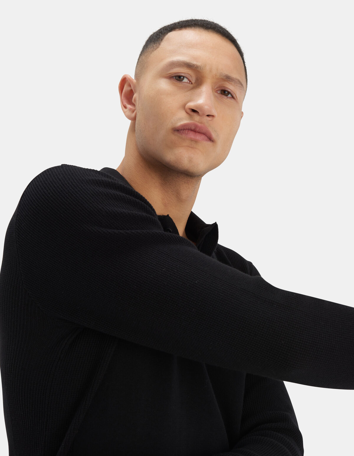 Waffel-Polo-Pullover REFILL