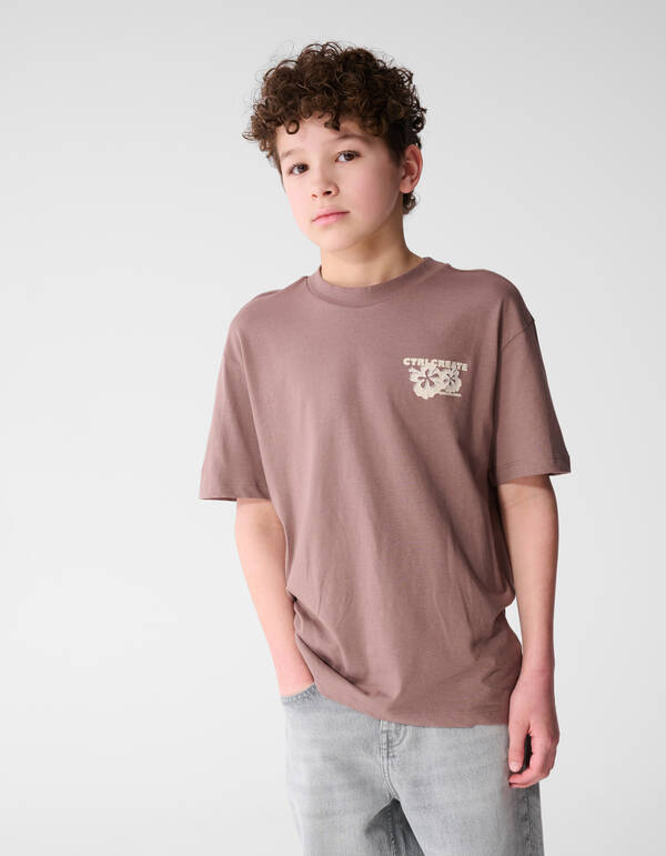 Create Artwork T-Shirt Taupe SHOEBY BOYS