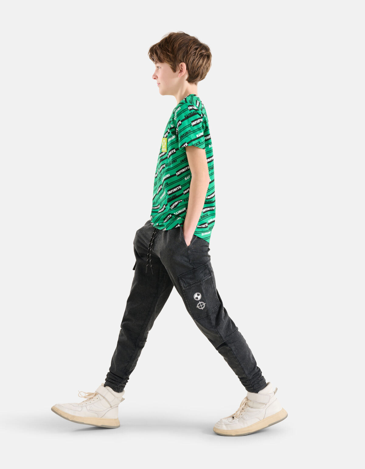 Text-T-Shirt Grün SHOEBY BOYS