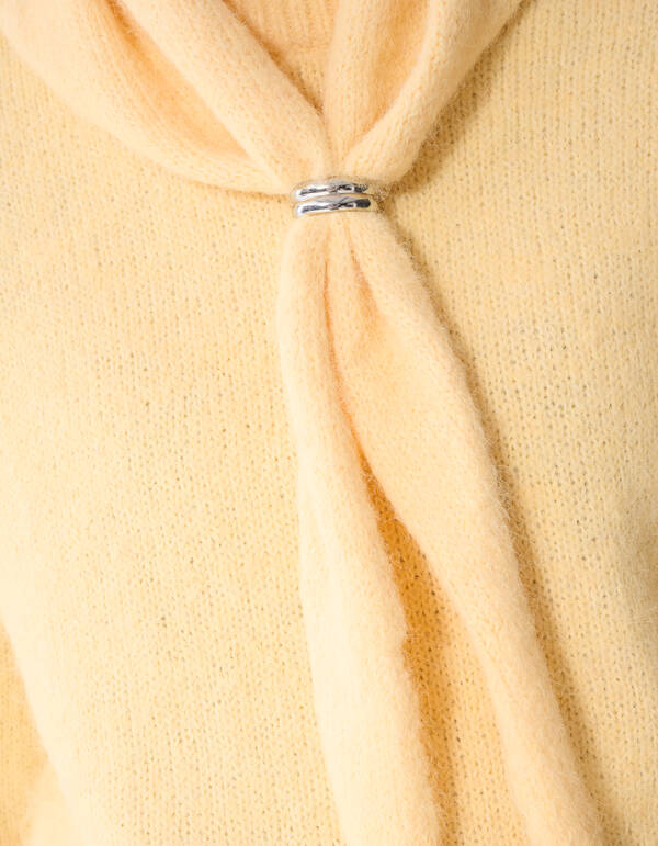 Fluffy Scarf Strickpullover Gelb SHOEBY WOMEN