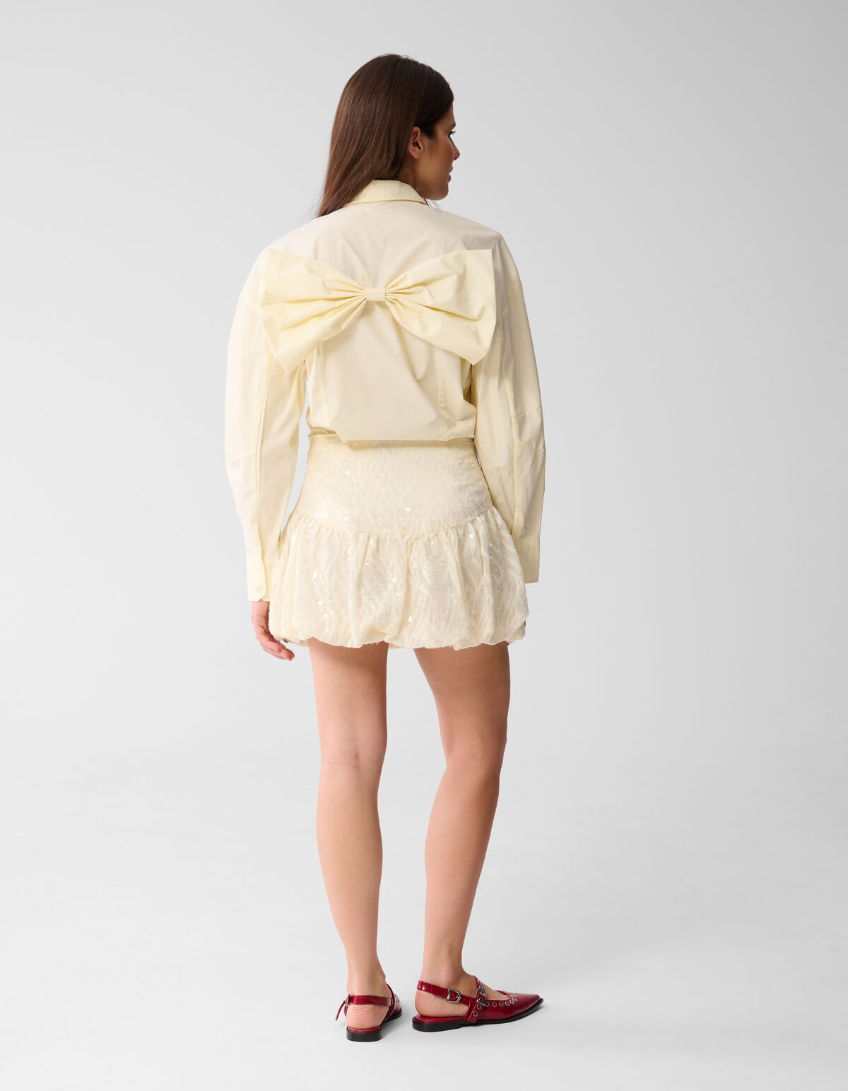 Pailletten Mini Rok Gebroken Wit SHOEBY WOMEN