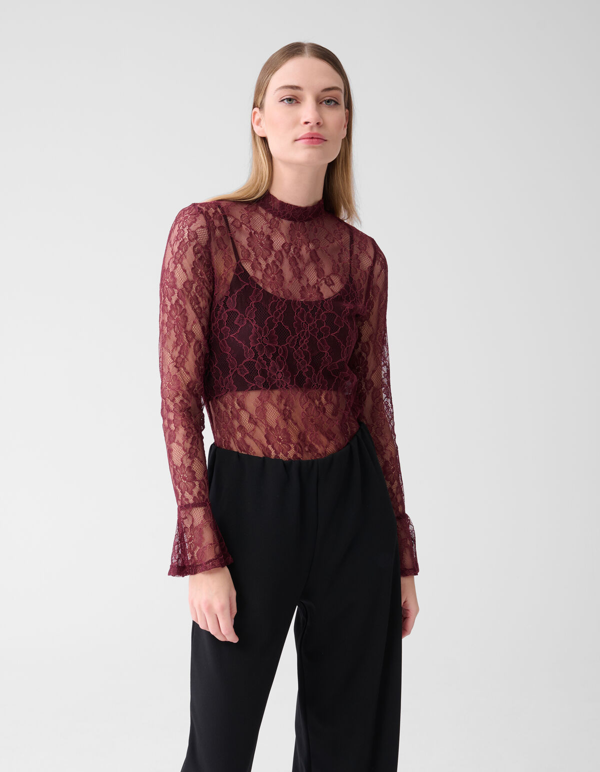 Kanten Top Bordeaux SHOEBY WOMEN