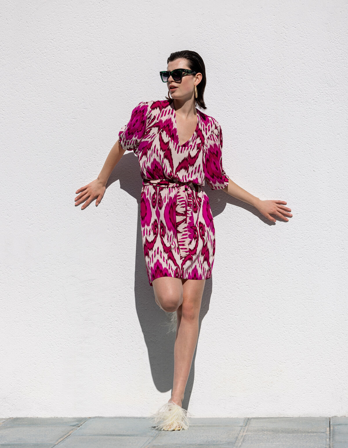 Graphic Print Kleid Rosa SHOEBY WOMEN